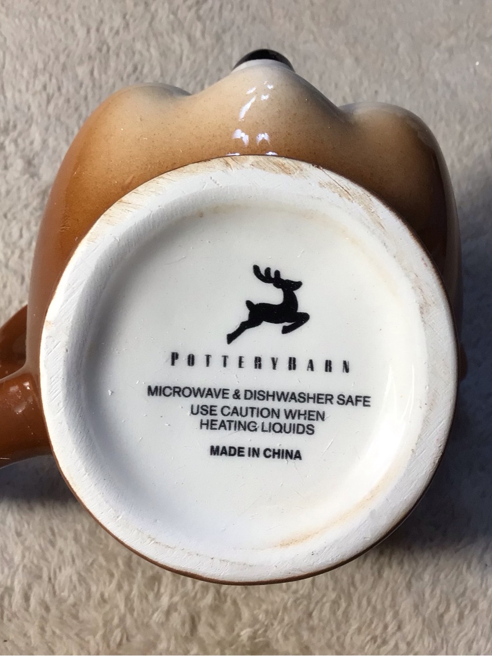 Pottery Barn Brown and Cream Deer Face Mug - Picture 4 of 4